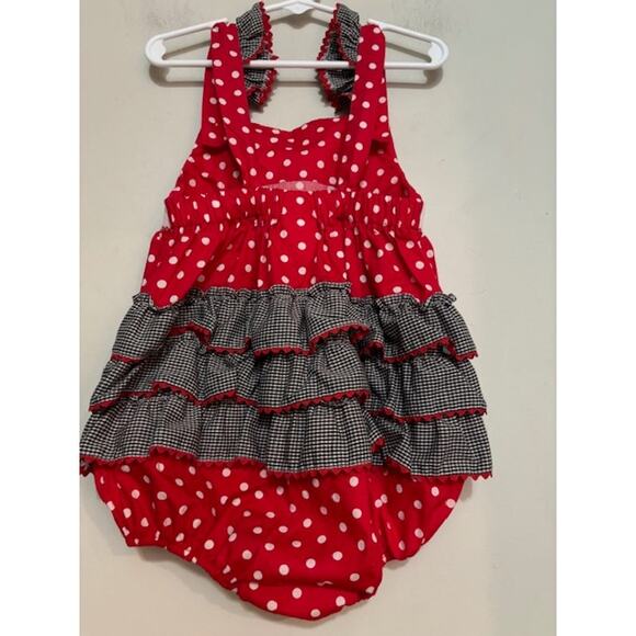 Southern Smocked Sprout Bubble Suit Romper Minnie Mouse Disney 3T Ruffle New - Picture 2 of 7